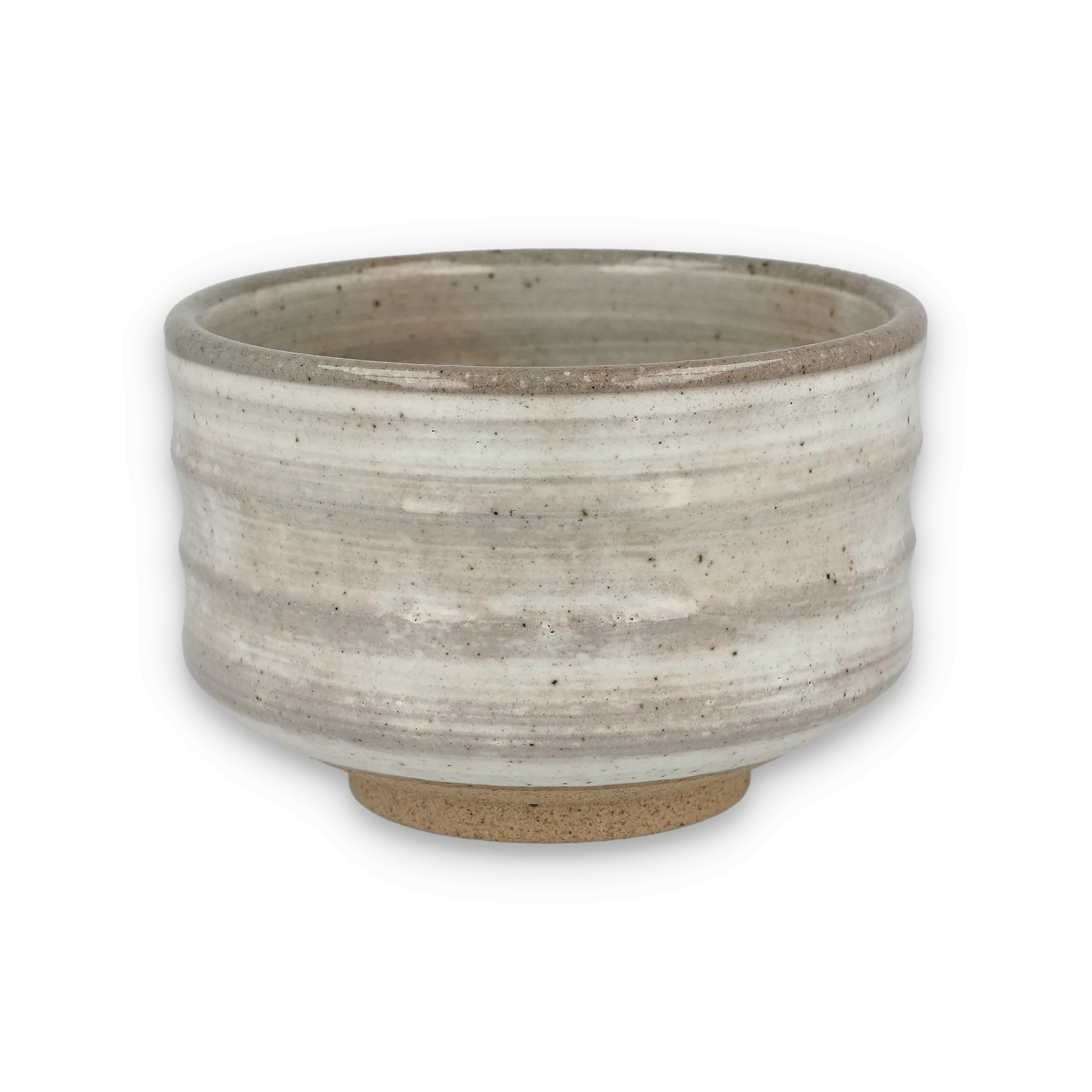 Handgefertigte Keramikschale mit naturfarbenem, gesprenkeltem Finish in sanften Beige- und Brauntönen.